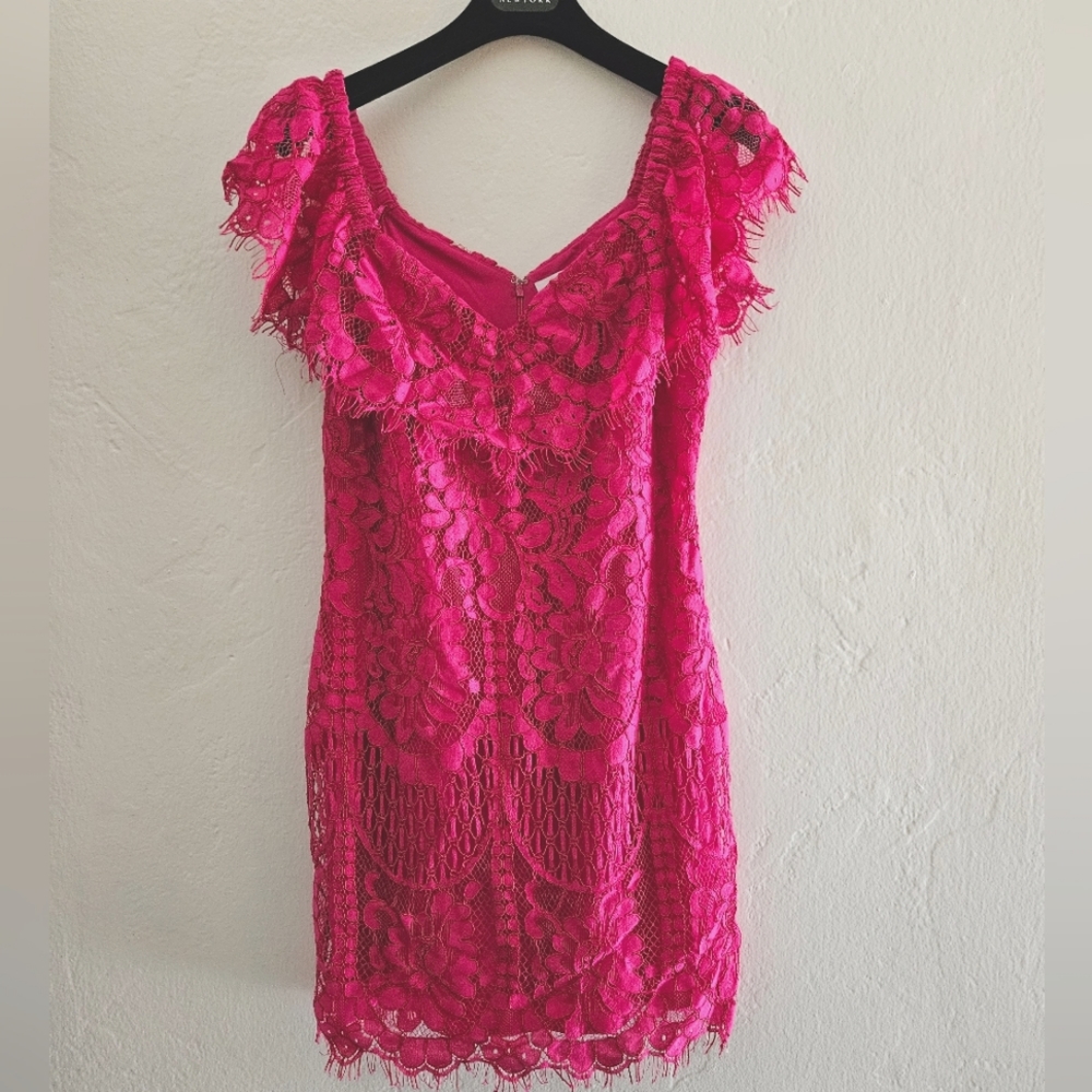 NWT Wayf Pink Lace Cocktail Dress
